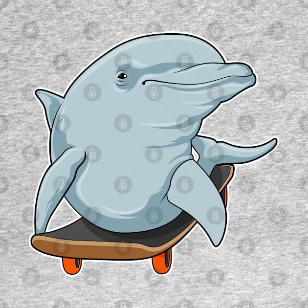 Dolphin as Skater with Skateboard by Markus Schnabel